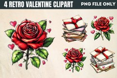 Retro Valentine Clipart PNG Product Image 1