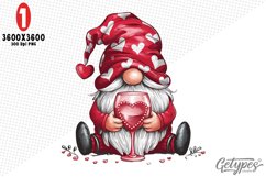 Valentine Gnome Sublimation Clipart - High Quality Design Product Image 2