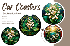 Flower Car Coasters Sublimation Car Accessories Keychains_80 Product Image 1