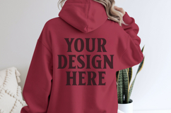 Red Gildan 18500 Hoodie Sweatshirt Mockup, Unisex Hoodie Product Image 1