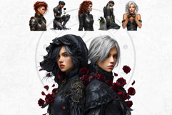 Gothic Roseguard Order Dark Fantasy Knight Floral Graphics Product Image 17