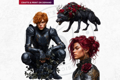 Gothic Roseguard Order Dark Fantasy Knight Floral Graphics Product Image 4