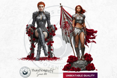 Gothic Roseguard Order Dark Fantasy Knight Floral Graphics Product Image 7