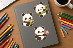 Cute Funny Kawaii Panda Stickers Set Product Image 3
