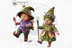Spring Blossom Gnomes Cliparts and Backgrounds for DIY Product Image 10