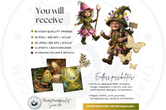 Spring Blossom Gnomes Cliparts and Backgrounds for DIY Product Image 2