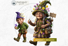 Spring Blossom Gnomes Cliparts and Backgrounds for DIY Product Image 8