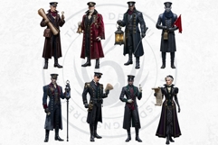 Midnight Rail Society Dark Steampunk Clipart Gothic RPG Product Image 11