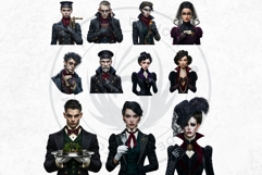 Midnight Rail Society Dark Steampunk Clipart Gothic RPG Product Image 12