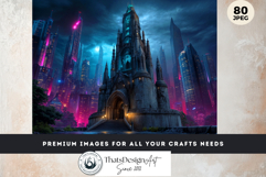 Urban Neon Witch Digital Papers Cyberpunk City Backgrounds Product Image 13