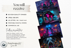 Urban Neon Witch Digital Papers Cyberpunk City Backgrounds Product Image 2