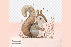 80 Watercolor Woodland Forest Animals Cottage PNG Clip Arts Product Image 3