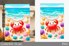 Crab Garden Flag Design. Sea Garden Flag Sublimation Product Image 1