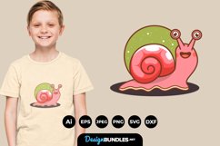 Cute Snail for Kids T-Shirt Design Product Image 1