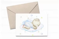 Teddy bear clipart for boy watercolor clipart animal blue bo Product Image 5