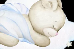 Teddy bear clipart for boy watercolor clipart animal blue bo Product Image 7