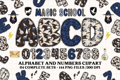 Wizard Magic School Alphabet Clipart, wizard letters doodle Product Image 1