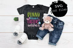 Bunny Kisses And Easter Wishes Svg, Funny Baby Easter Svg Product Image 1