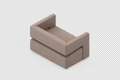 Isometric Arm Chair 3D isolated render Product Image 1