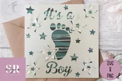 It’s a boy card | Paper cutting | New baby card SVG Product Image 4
