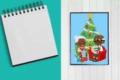 AFRICAN AMERICAN GRANDMA AND GRANDPA AT CHRISTMAS CLIPART Product Image 4