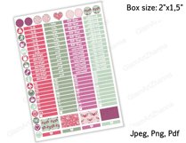 Valentine's Day Spring Printable Sticker Box Size 2"x1,5" Product Image 4