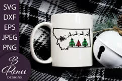 Montana Christmas SVG | Buffalo Plaid SVG | Santa SVG Product Image 1