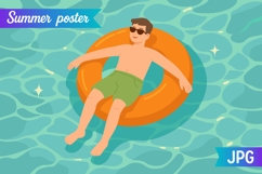 Floating in Pool Poster Product Image 1