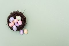 Top view of nest with painted easter eggs Product Image 1