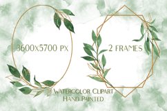 Watercolor Foliage Frames Clipart Product Image 2