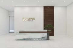 Office or Hotel Reception Logo Mockup front View Product Image 1