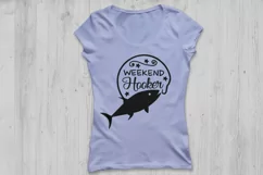 weekend hooker svg, Fish hook svg, Fishing svg, Lake svg. Product Image 2