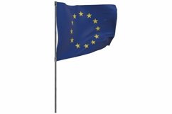 EU flag on pole. Europe flag Product Image 1