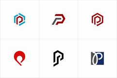 SET OF initial letter P logo vector design Product Image 3