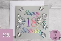 3D 18th Birthday card | Paper cutting | birthday card SVG Product Image 3