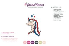 Unicorn SVG Cut File| Patriotic Unicorn Illustration Product Image 2