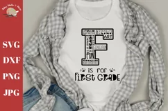 F is for First grade, 1st grade shirts, teacher svg dxf png Product Image 1