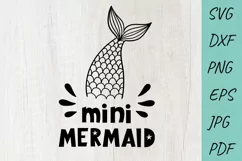 Mini Mermaid SVG, Mermaid SVG Cut File Product Image 1