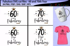 fabulous 60 SVG cut file / fabulous 70 SVG cut files Product Image 1