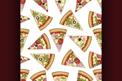 Seamless color pattern of 4 types pizza Product Image 1
