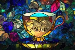 Stained Glass Tea Lover Background Wallpaper Product Image 1