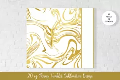 20oz Skinny Tumbler Sublimation Design. Gold Marble v.2 Product Image 3