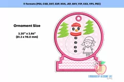 Snowman with Girl In The Hoop Ornament Product Image 2