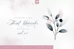 Floral Watercolor Bouquet Vol38 Product Image 1