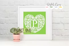 Letter P paper cut design. SVG / DXF / EPS / PNG files Product Image 2