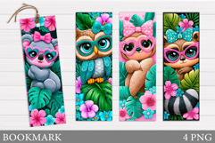 Funny Animals Bookmark Design. Summer Bookmark Printable Product Image 1