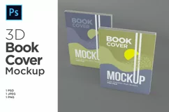 Book Cover Mockup 3d Rendering Illustration Product Image 1