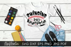 Swinging Into Kindergarten SVG PNG Funny Back To School svg Product Image 3