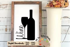 SVG Wine Glass, Wine Bottle, wine glass clipart cut file Product Image 1