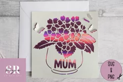 3D Floral Mum card | Paper cutting | Mother’s Day card SVG. Product Image 3